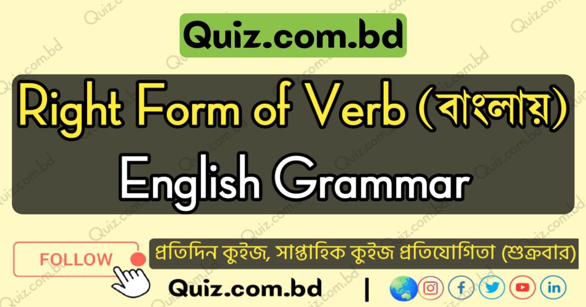 Right Form of Verb বাংলায়